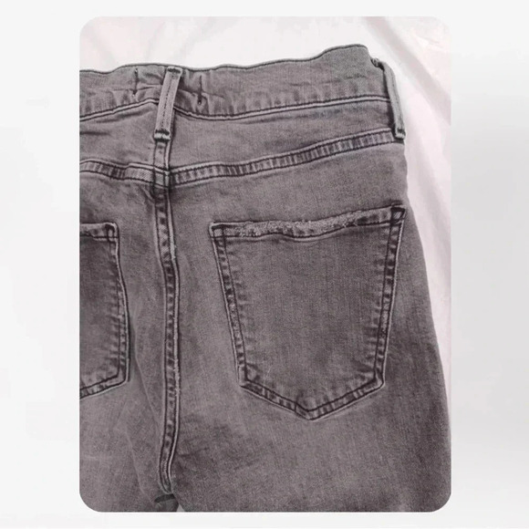 Agolde Sophie Crop High Rise  Skinny Distressed Raw Hem Jeans Size 24 - Picture 12 of 13